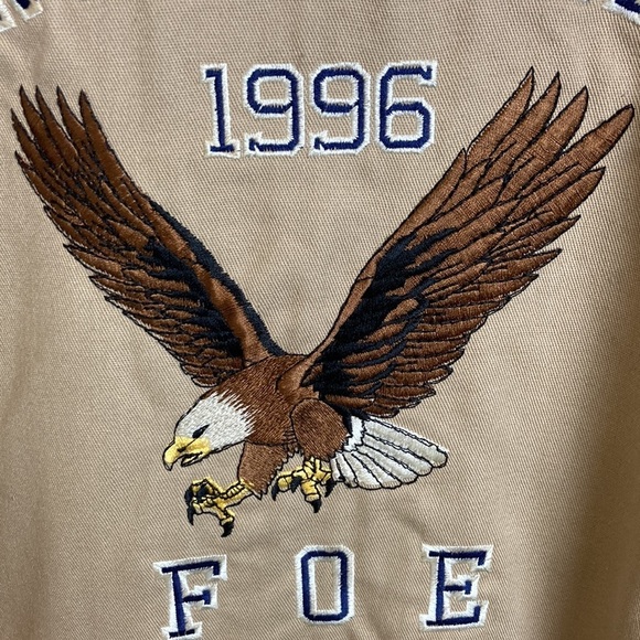 Wrangler Vintage 1996 Coat Hipster Jean Jacket 1X Flannel Eagle Grandpacore - Picture 3 of 15